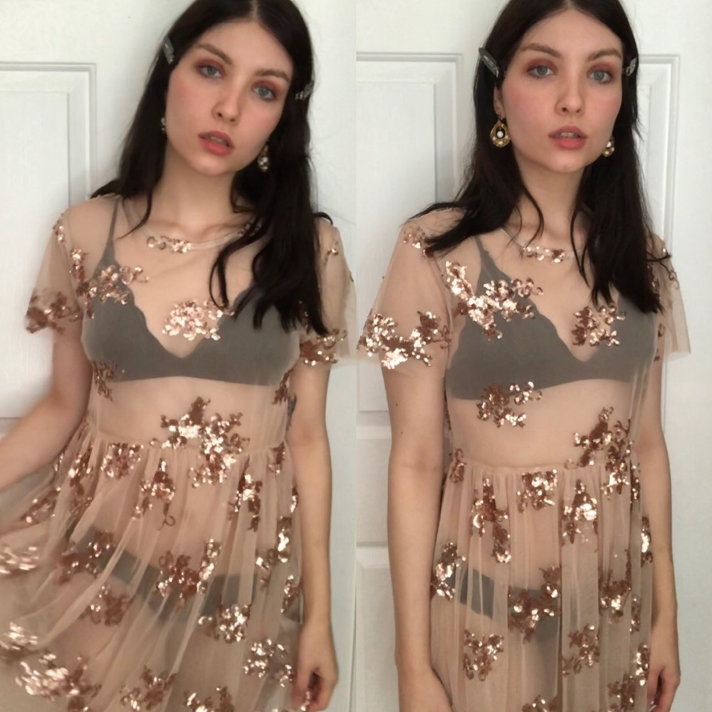 Forever 21 Mesh Sequin Maxi Dress